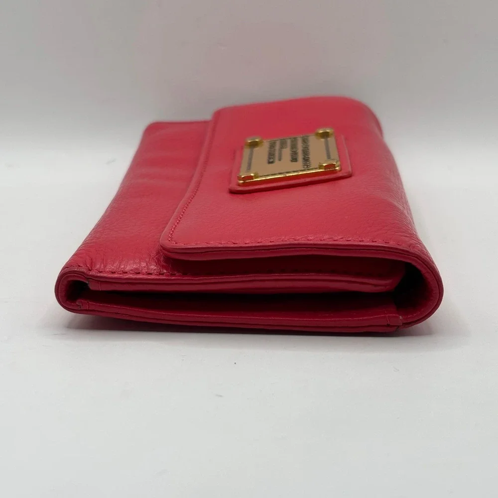 Marc by Marc Jacobs Standard Supply Workwear Flap Wallet Pink  Leather Gold